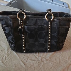 Coach Black Signature Tote Bag
